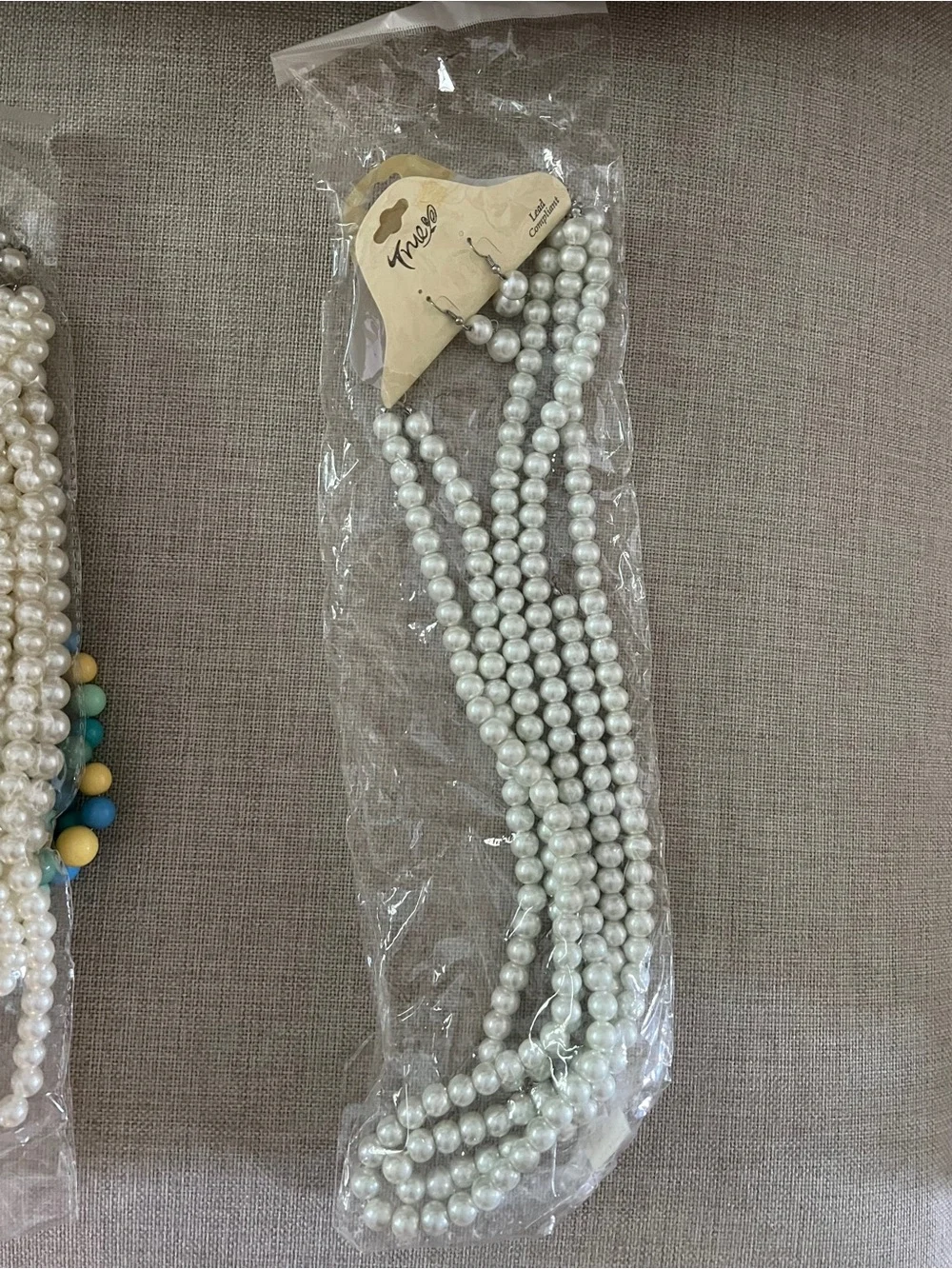 Pearl Beaded Multi-Strand Necklace - White